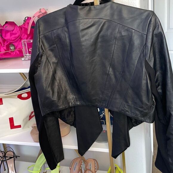 Bebe Leather Waterfall Jacket, SZ M - Picture 3 of 7